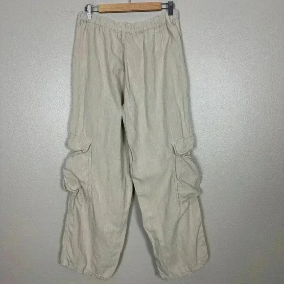 BDG Urban Outfitters Lightweight Cargo Pants Baggy Tan Women's Size Large - Picture 5 of 5